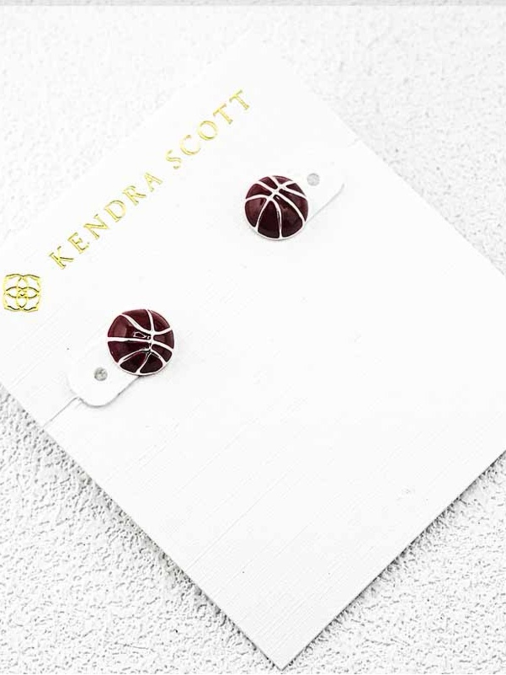 Kendra Scott Burgundy Basketball Stud Earrings
